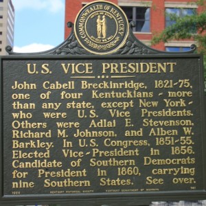 Historical Marker to Vice President John C. Breckinridge from Kentucky Located Outside Old Limestone Fayette County Courthouse