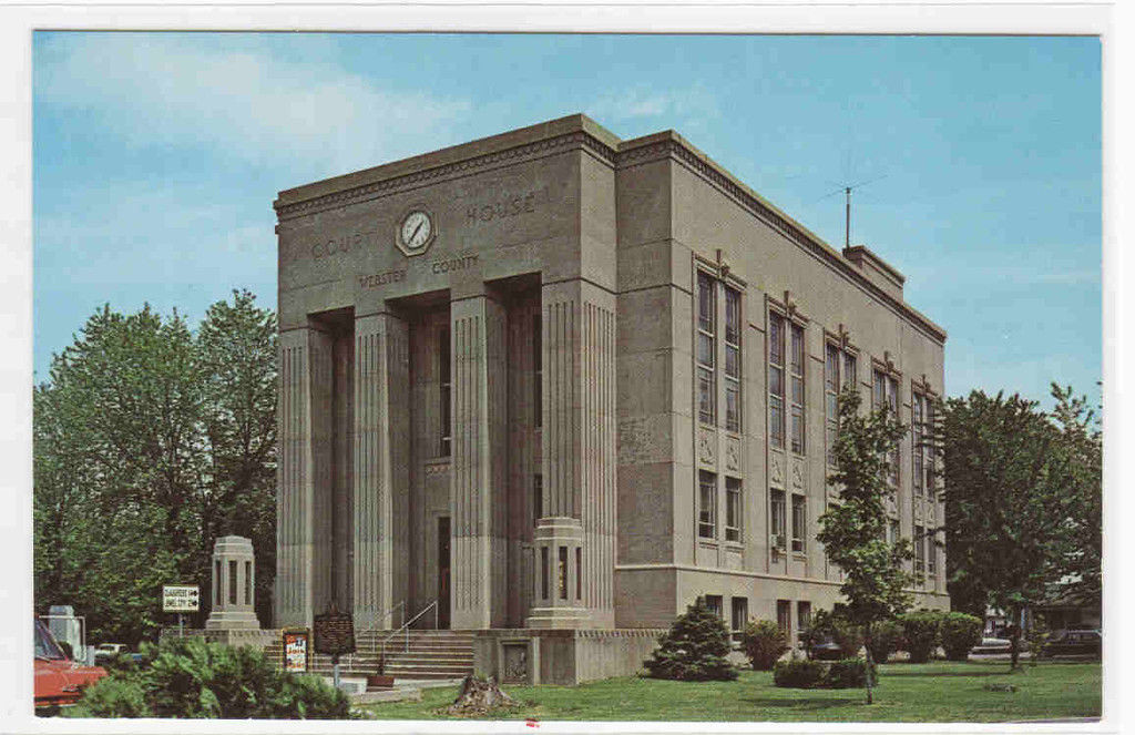 Webster County Court House, Dixon, Kentucky. Dixon, Built 1939, Architect- Lawrence Casner, Contractor - Russell Petrie